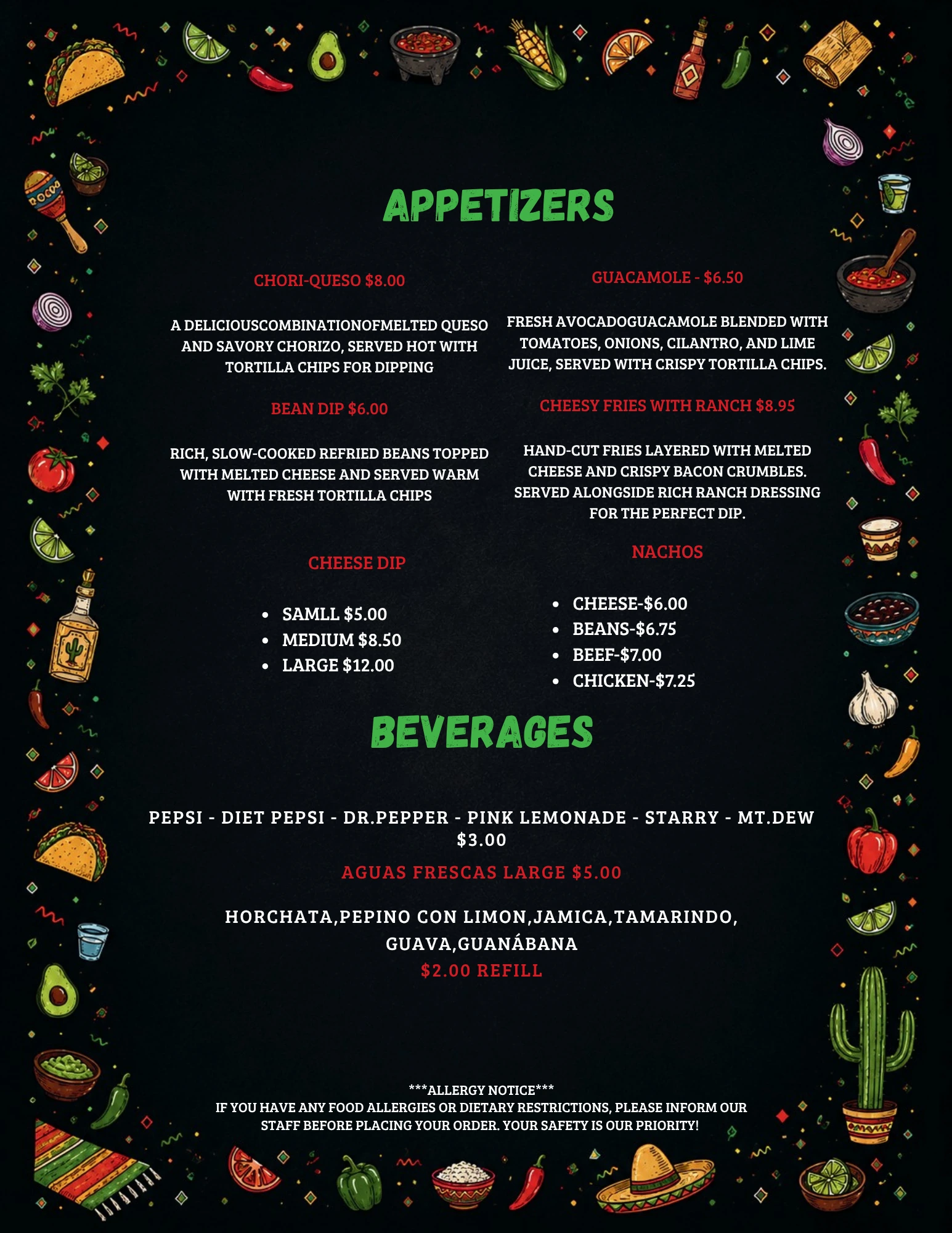 EL REGIO menu page 2